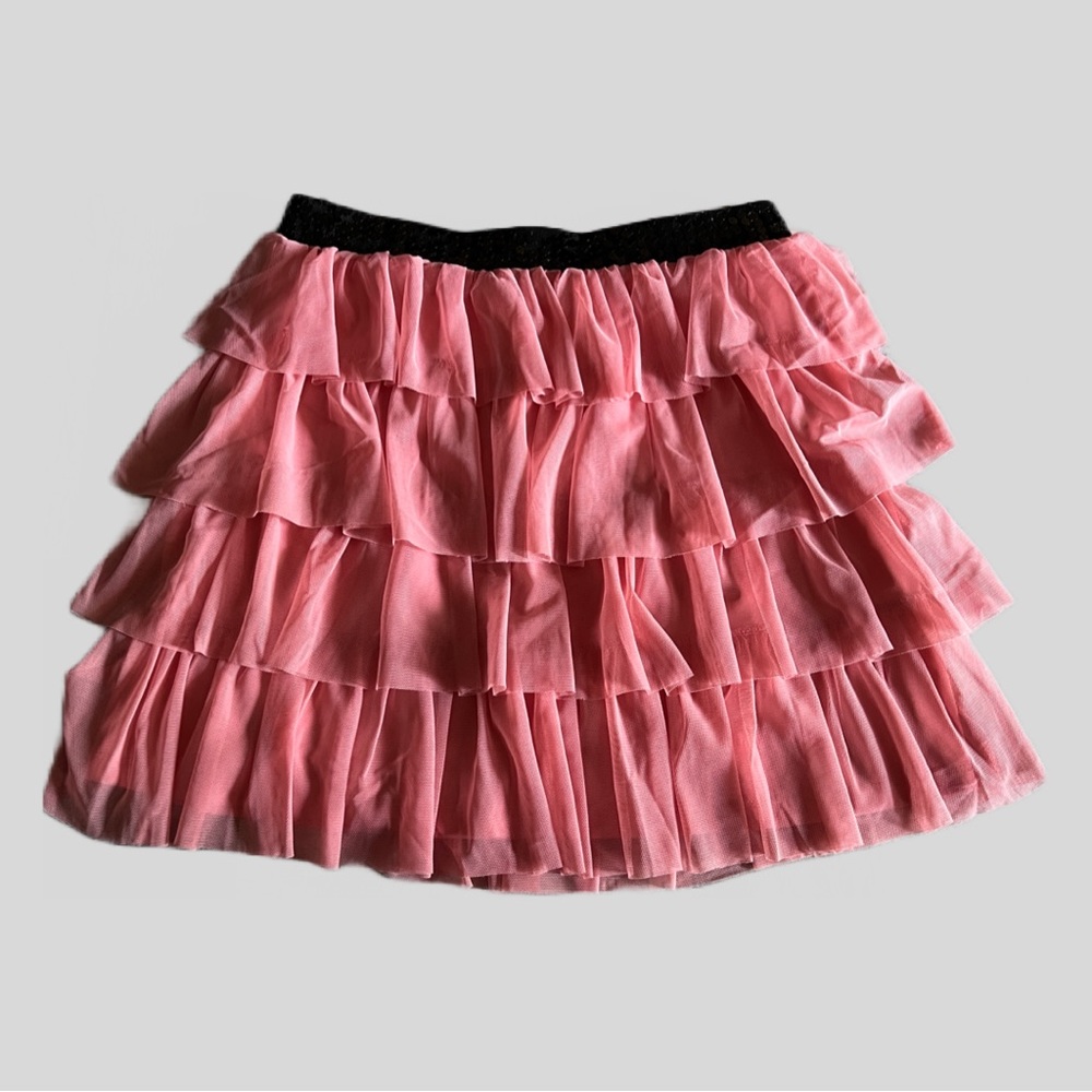 Candie’s Beautiful Pink Bloom Mesh Bubble Skirt with Sequins Size Small